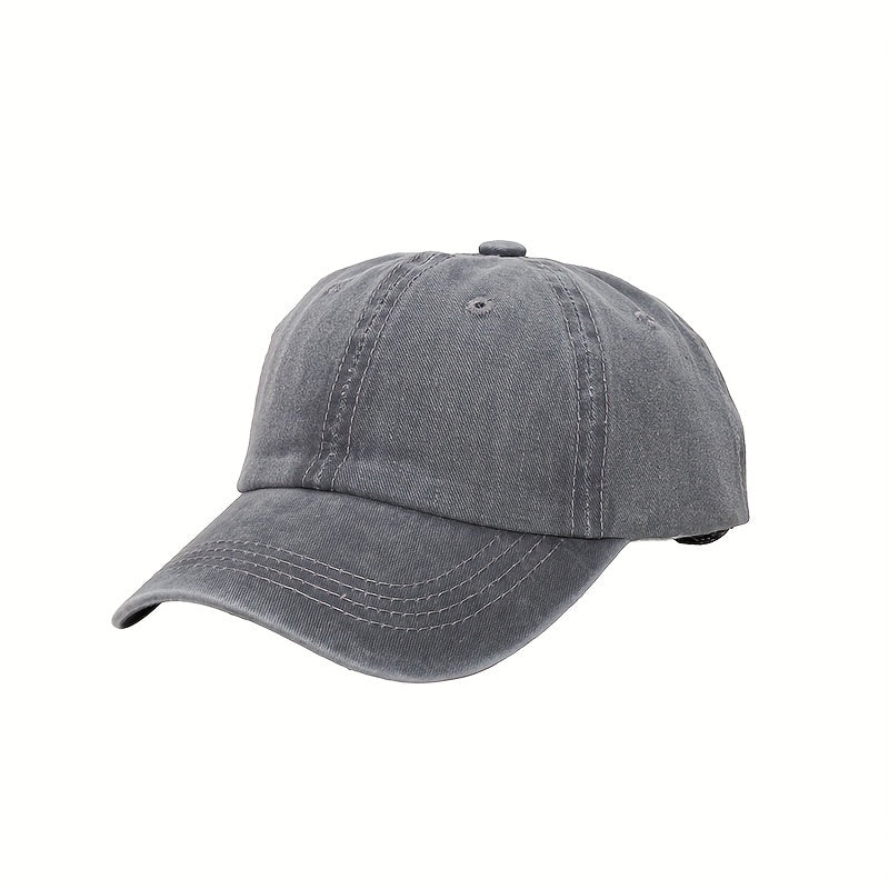 Washed Cotton Baseball Cap Retro Peaked Cap Solid Couple Cap