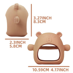 Wearable Baby Chewable Teether Toy Little Bear Mitten Teething Toy