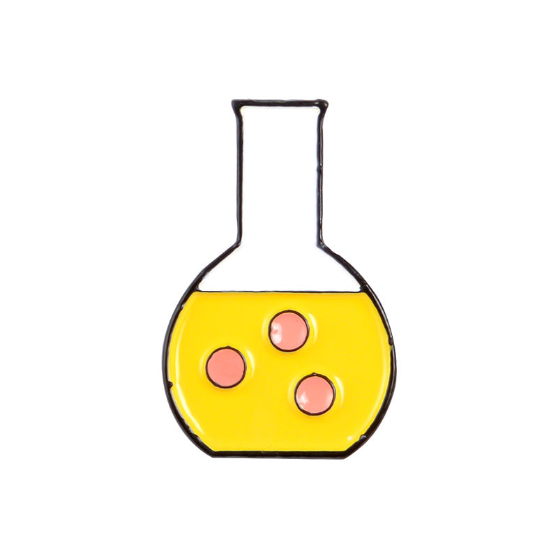 Chemical Molecular Beaker Alloy Oil Dripping Brooch