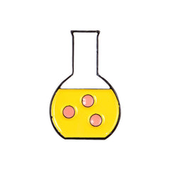 Chemical Molecular Beaker Alloy Oil Dripping Brooch