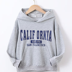 California Letter Hoodie Sweatshirt Top For Teens Girls