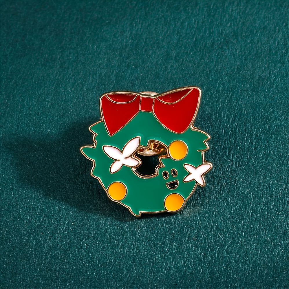 Men's Christmas Pattern Red Alloy Pin
