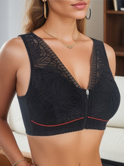 Lace Wireless Bra Zipper Women's Lingerie
