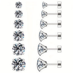 316 Stainless Steel Cartilage Studs Pair Golden Spiral Post Earrings