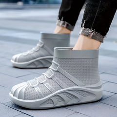 Men's High Top Rain Boots Non Slip Durable Slip On Shoes