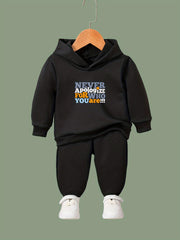 2pcs Letters Print Girls Hoodies Jogger Pants Set Sports