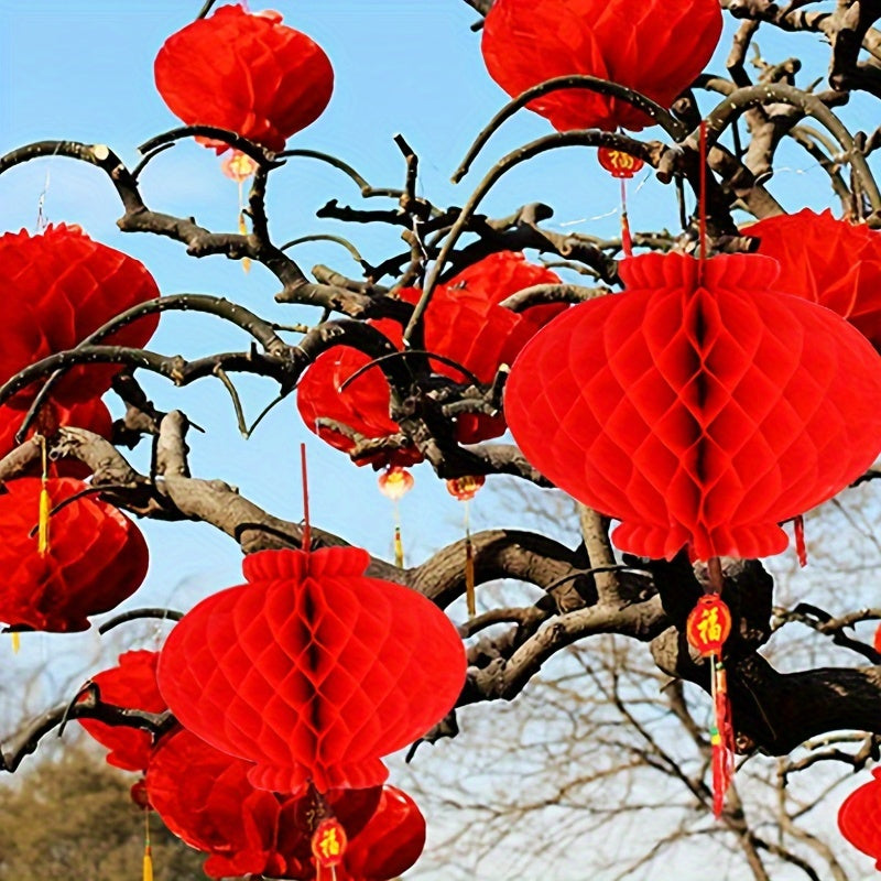 10pcs Spring Paper Lantern Ornaments Chinese Party Decor Supplies