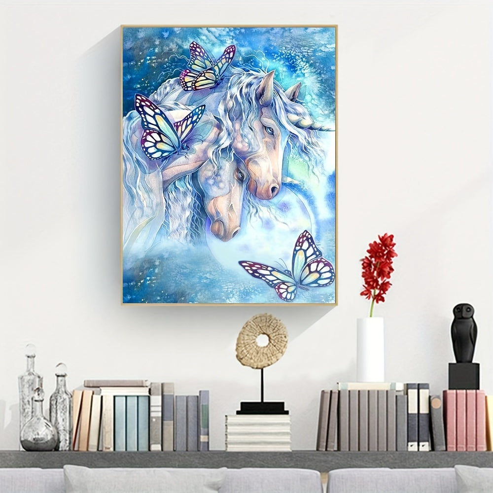 Unicorn & Butterfly Canvas Painting Poster for Home Wall Decoration