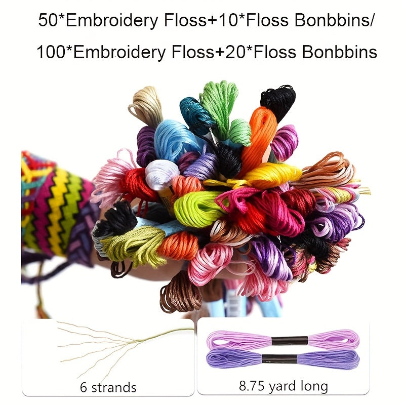 50-100pcs DIY Cross Stitch Thread Embroidery Thread Winder