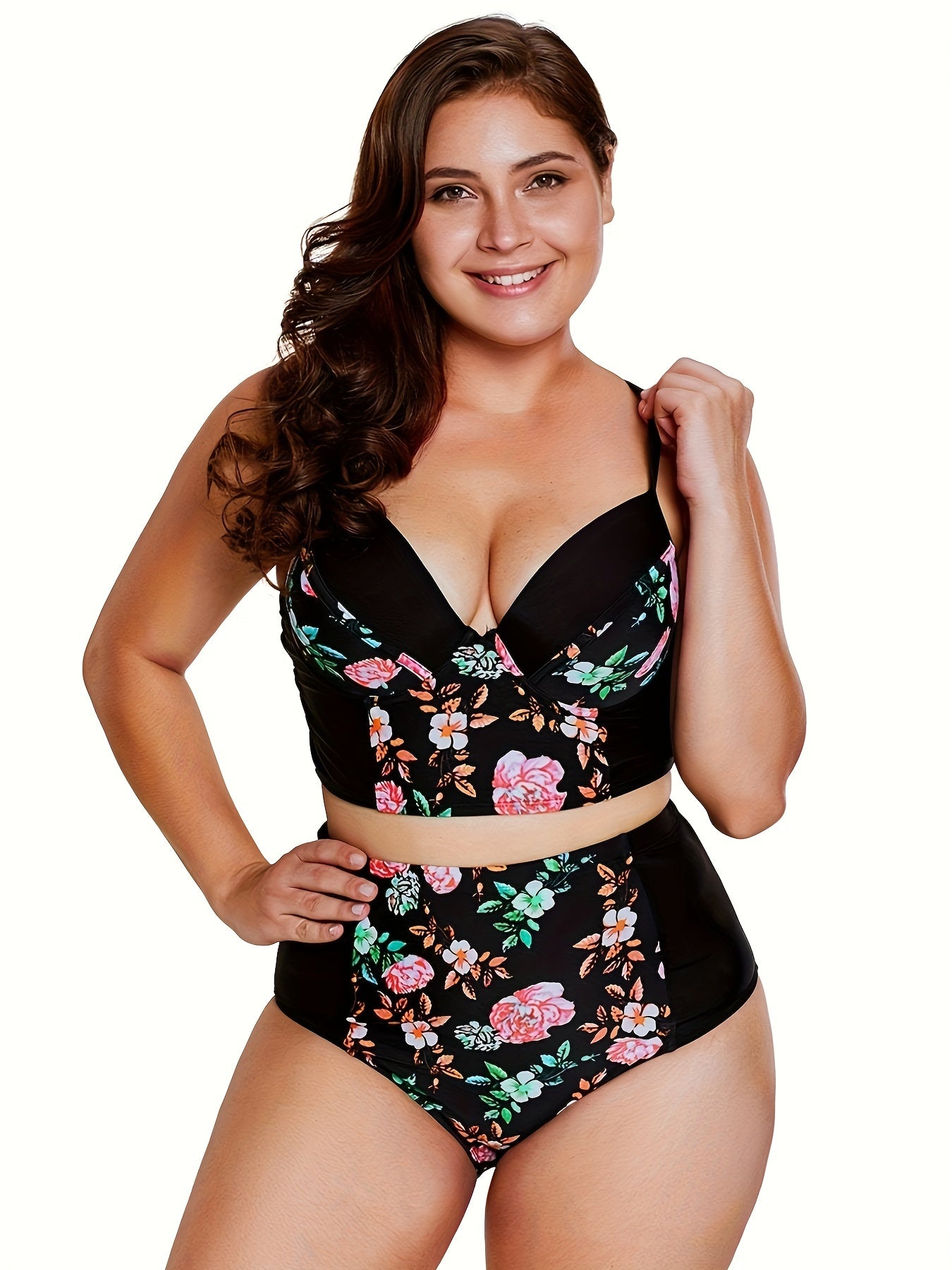  Floral Print Molded Cup Bikini Set