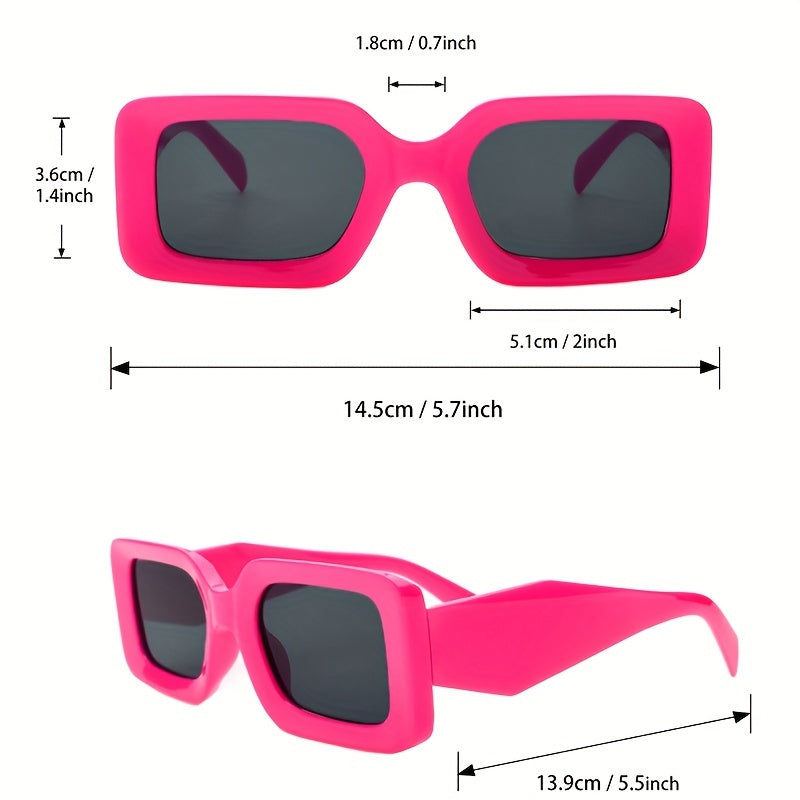 Rectangle Frame Sunglasses Y2K Minimalist Glasses UV400