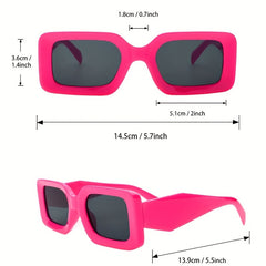 Rectangle Frame Sunglasses Y2K Minimalist Glasses UV400