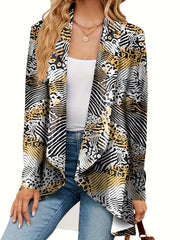  Leopard Print Open Front Cardigan
