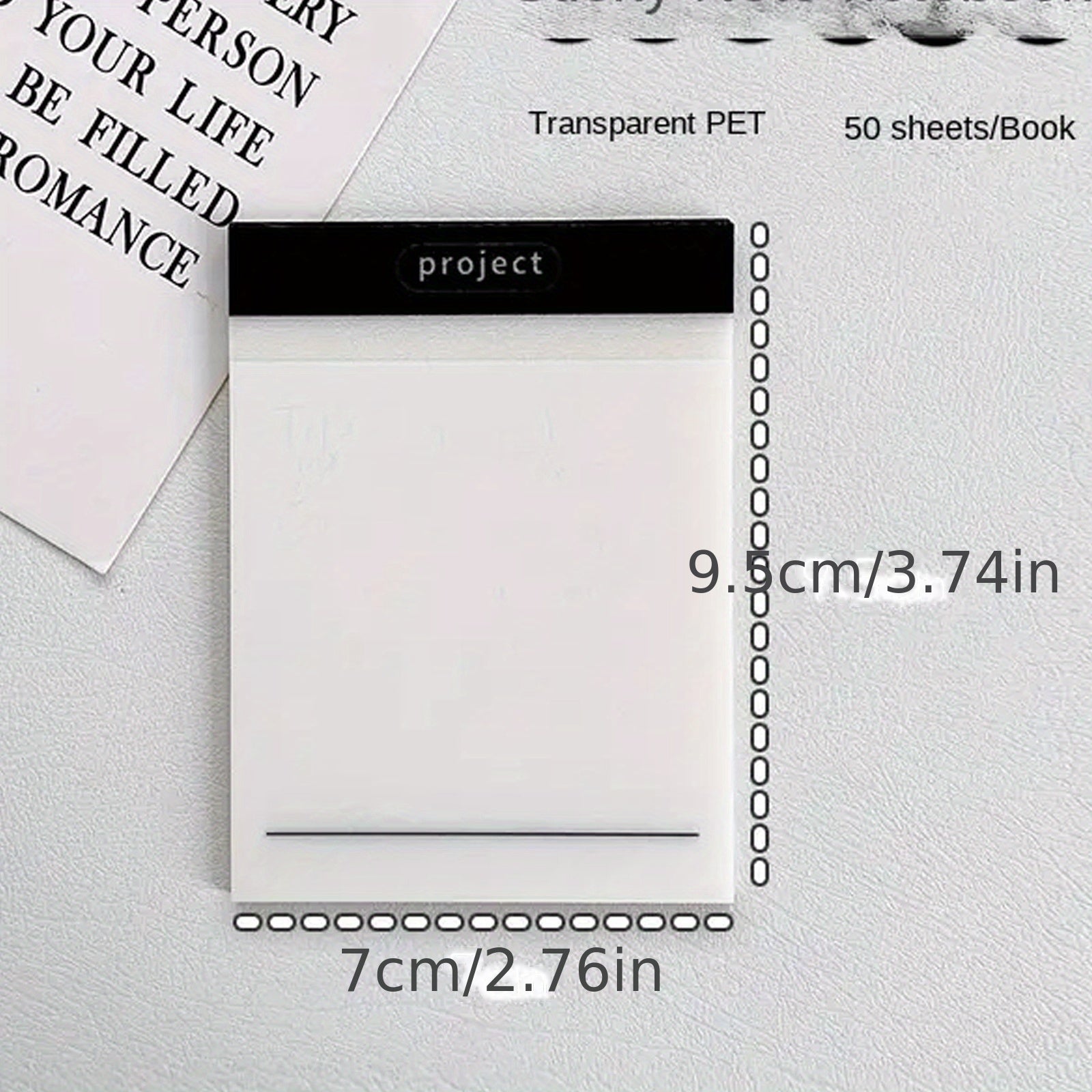 Clear Sticky Notes Large Grid Pad Waterproof Easy To Post Writable Note