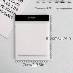 Clear Sticky Notes Large Grid Pad Waterproof Easy To Post Writable Note
