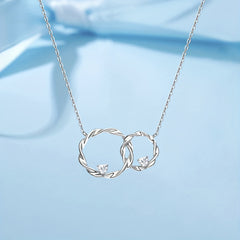 Twisted Zirconium Pendant Necklace Holiday Gift for Girls