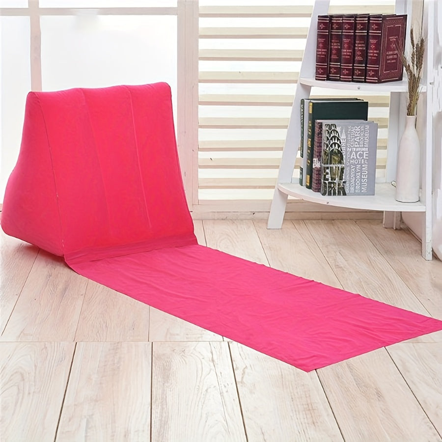 Inflatable Beach Mat Rose Red, Portable Triangle Cushion
