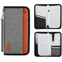 Family Passport Holder RFID Blocking Travel Wallet Organizer With Zipper