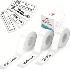 Phomemo D30 Label Maker Paper, Various Sizes, Self-Adhesive, Blank Printer Paper
