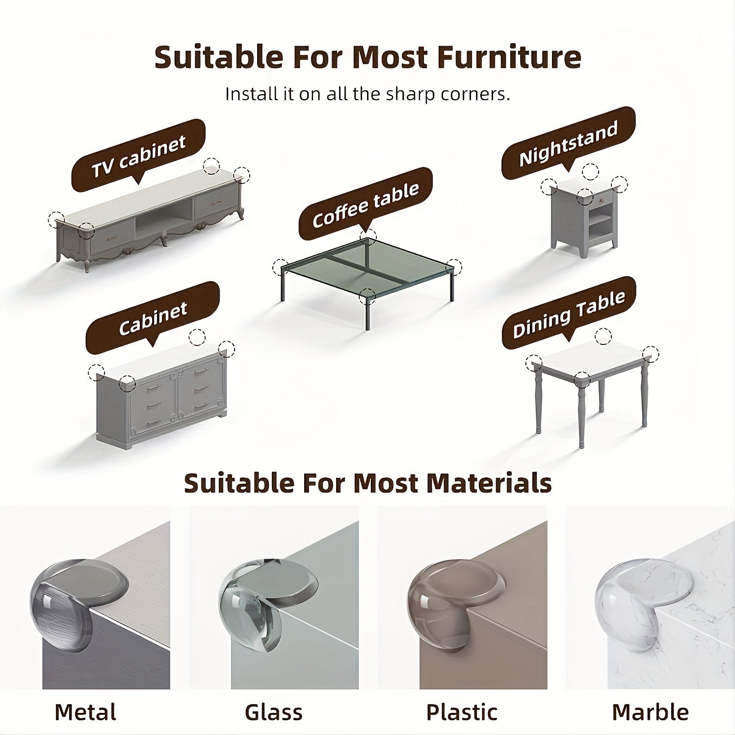 Silicone Corner Cover for Baby Safety - Transparent Edge Protectors
