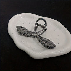 Alloy Feather Hair Claw Ponytail Holder for Women Girls