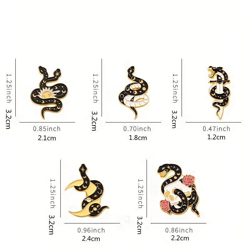 Gothic Snake Enamel Pins Horror Animal Lapel Pin