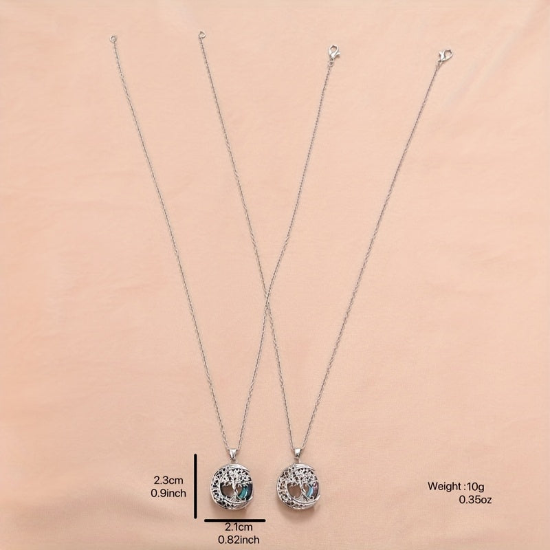 Tree Of Life Crystal Pendant Necklace Banquet Jewelry