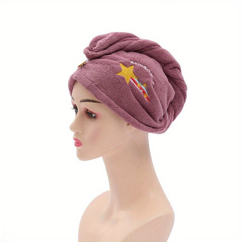 Strawberry Embroidered Hair Drying Towel Wrap