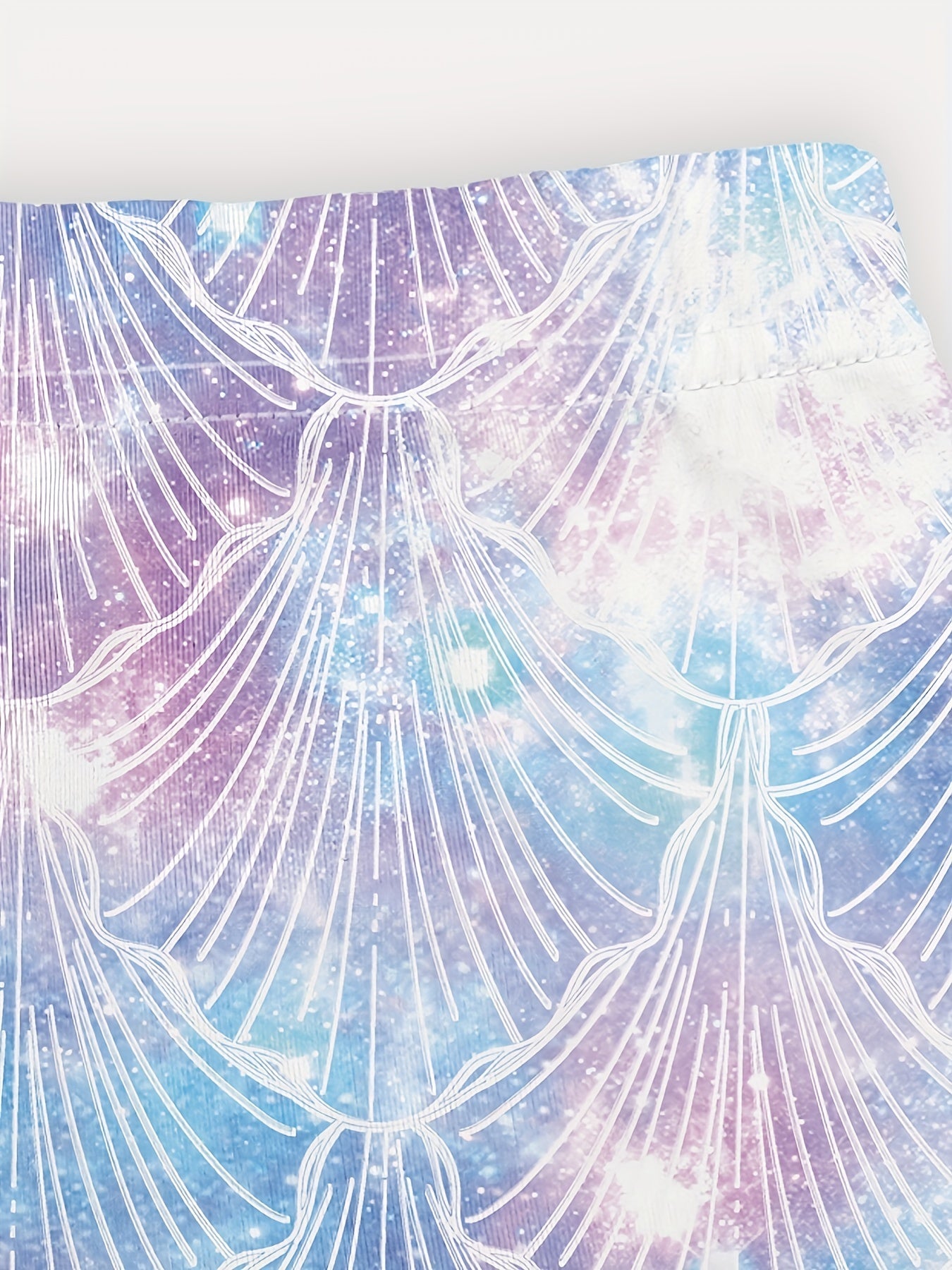 3pcs Girls Bow Heart Fish Scale Tie Dye Athletic Workout Leggings