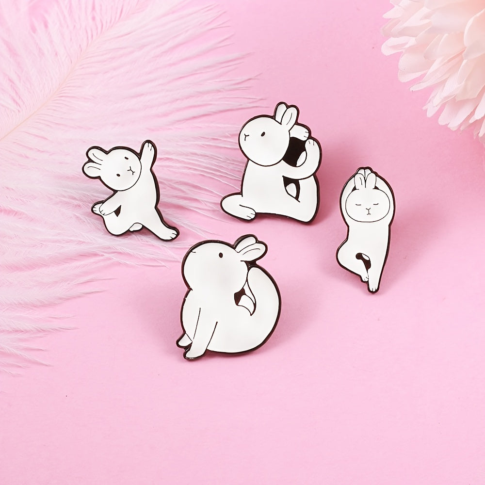 Cartoon Rabbit & Girl Enamel Pin Set for Clothes & Bag