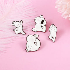 Cartoon Rabbit & Girl Enamel Pin Set for Clothes & Bag