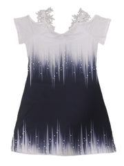 Cold Shoulder Lace Strap Dress Short Sleeve for Spring & Summer