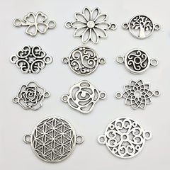 22pcs Antique Silvery Pendant Series for Necklace Bracelet Earrings