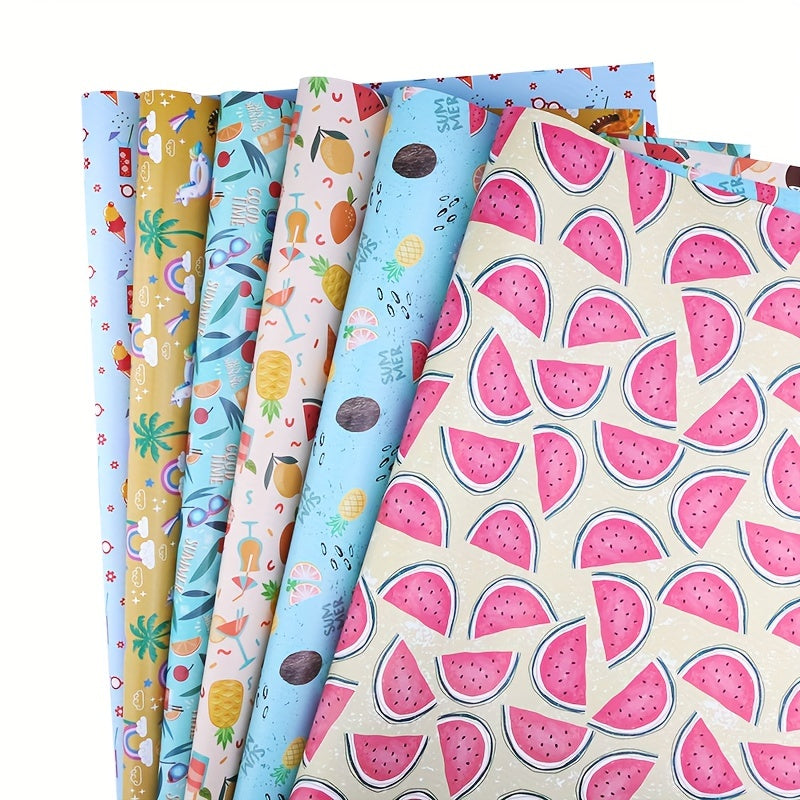 6pcs Christmas Wrapping Paper Holiday Arts Crafts Decor