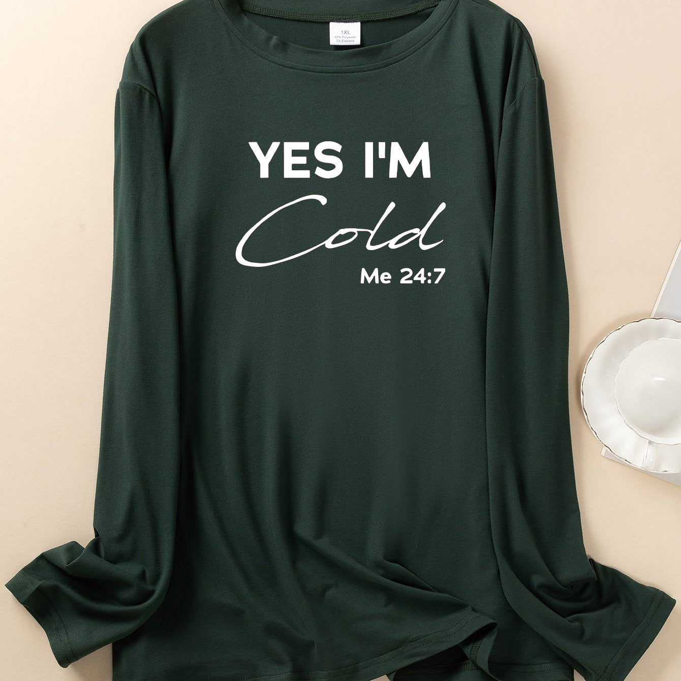  Casual Lounge Top Women's Plus Letter Print Long Sleeve