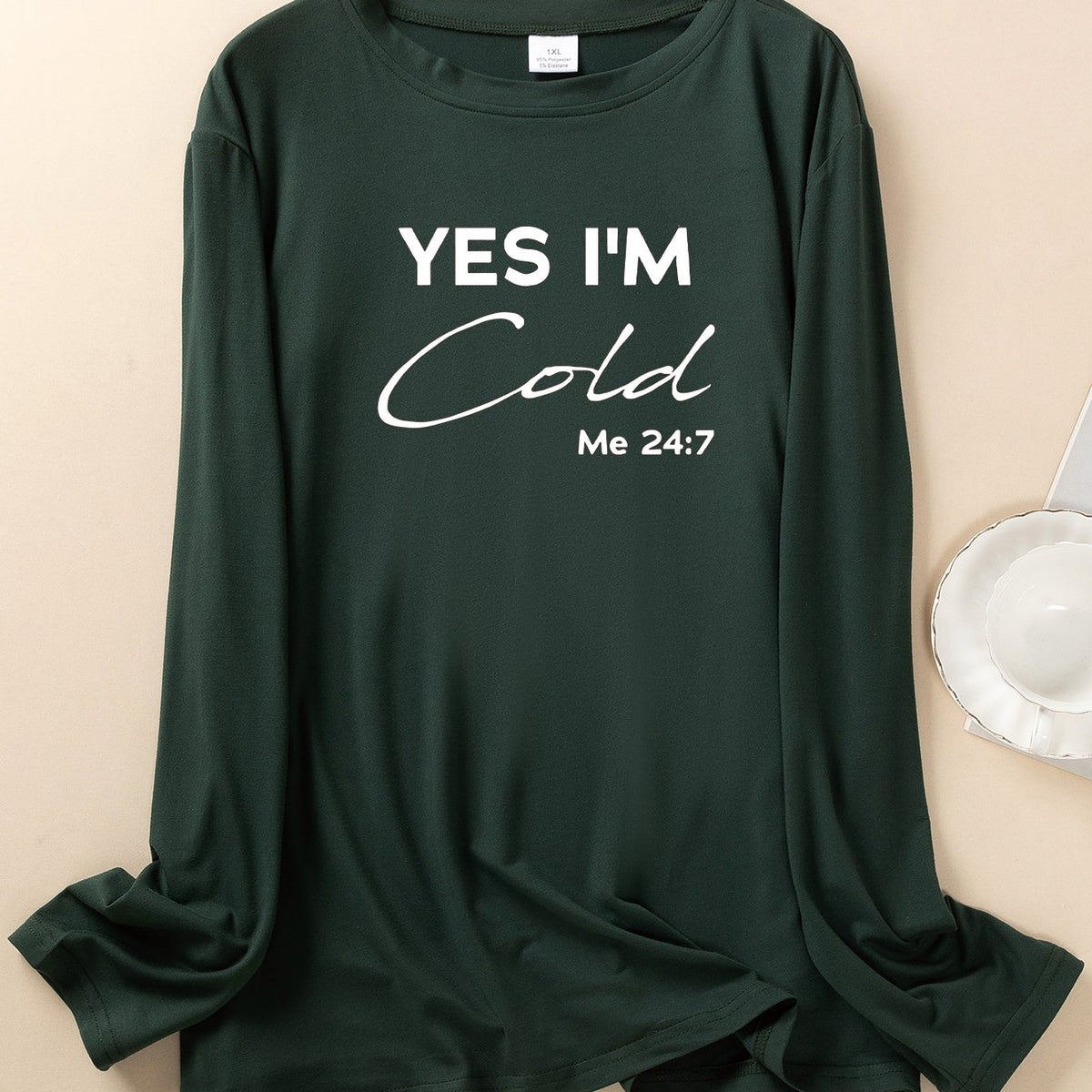  Casual Lounge Top Women's Plus Letter Print Long Sleeve