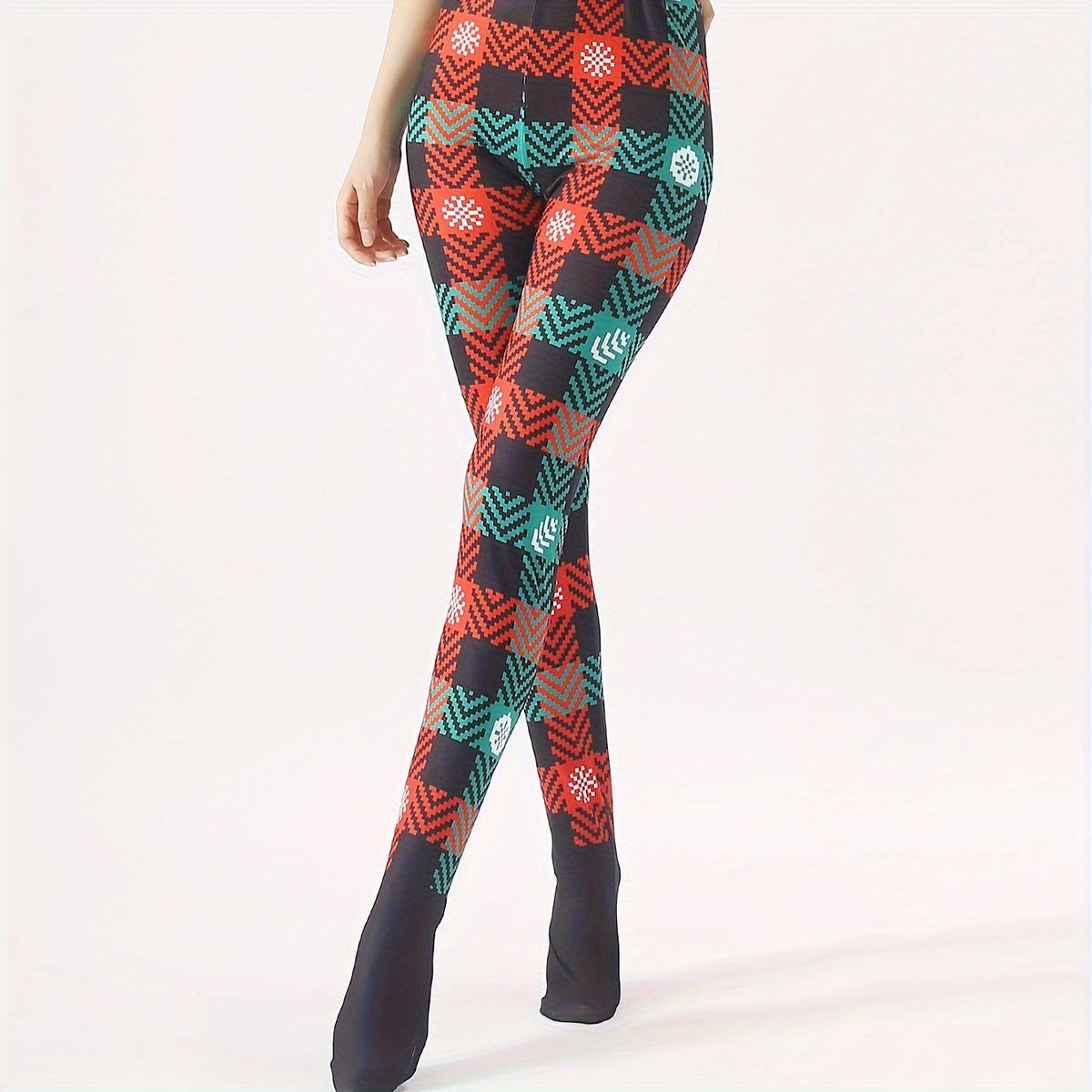 Christmas Print Tights Opaque Leggings Women's Stockings
