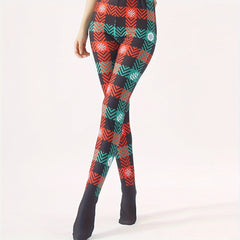 Christmas Print Tights Opaque Leggings Women's Stockings