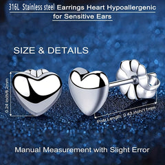Titanium Round Heart Lightning Moon Earrings