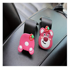Cute Cartoon Bear Car Seat Hook, Silicone Material