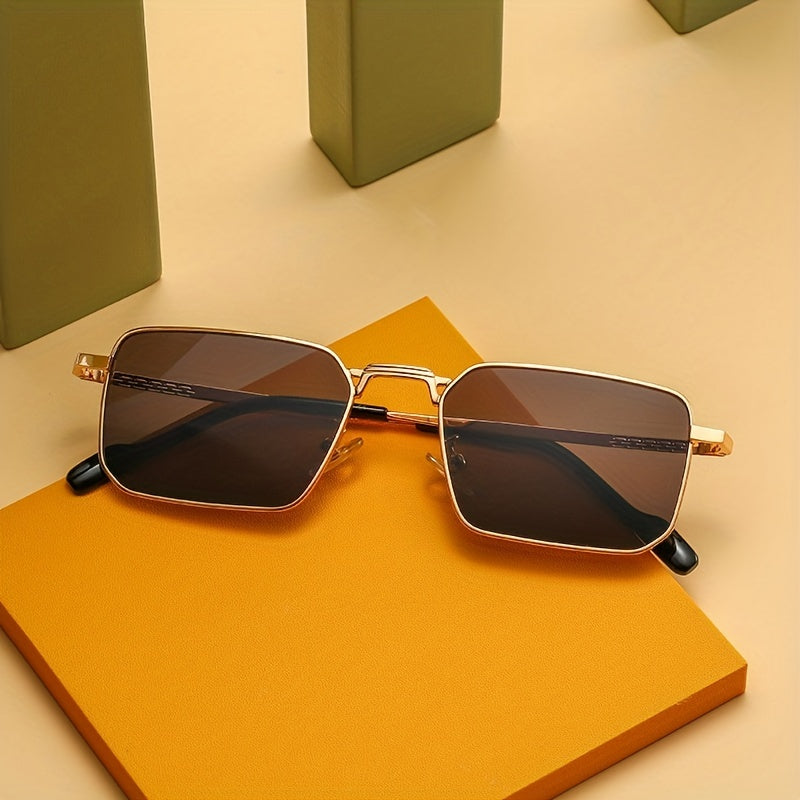 Square Metal Frame Sunglasses Mod Anti Glare UV400