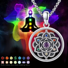 7 Chakra Necklace Ring Pendant Yoga Healing Stone Necklace
