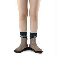 Colorblock Crew Socks Warm & Comfy Mid Tube Stockings
