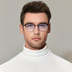 Men's Oval Frame Glasses All Match Plastic Eyewear