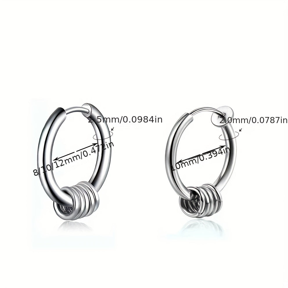 Stainless Steel Circular Earrings Spring Ear Clip For Women Girls