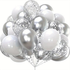 20pcs Silvery Confetti Balloon Set for Birthday Wedding Thanksgiving Year House