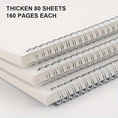 Spiral Graph Notebooks A5 160 Pages Thicken Graph Paper