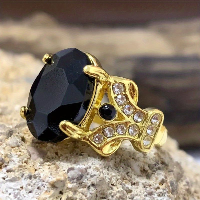 Men's Ring with Two Sapphire Goose Eggs for Engagement