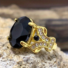 Men's Ring with Two Sapphire Goose Eggs for Engagement