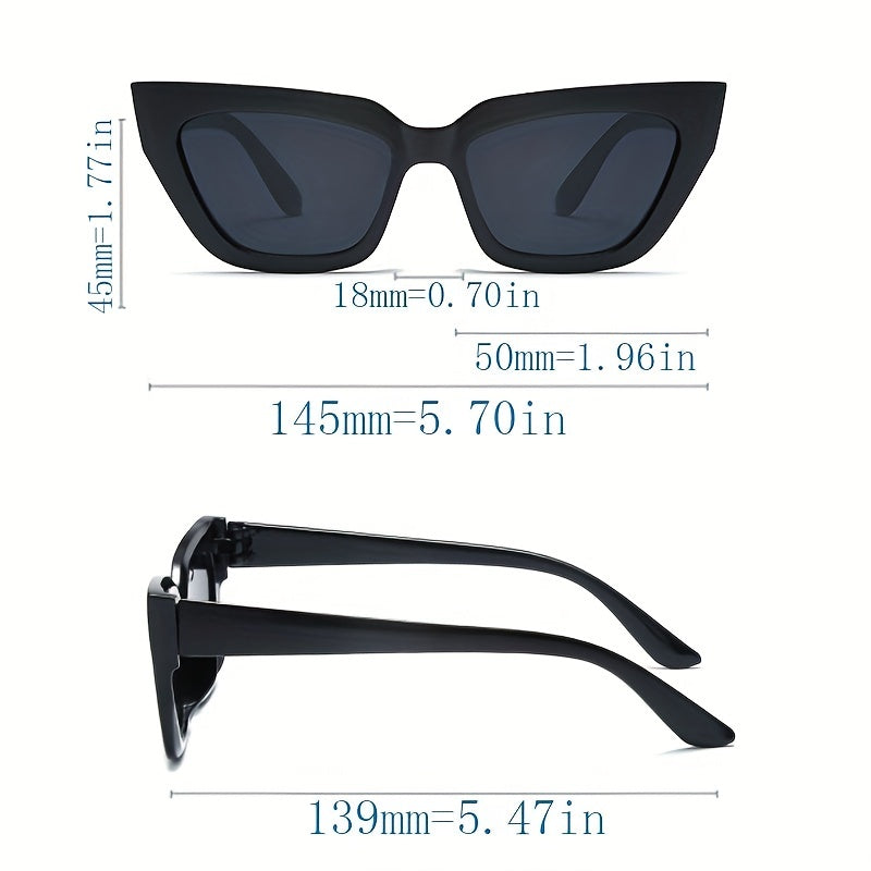 Y2K Cat Eye Sunglasses For Women Men Hiphop Block Glasses UV400